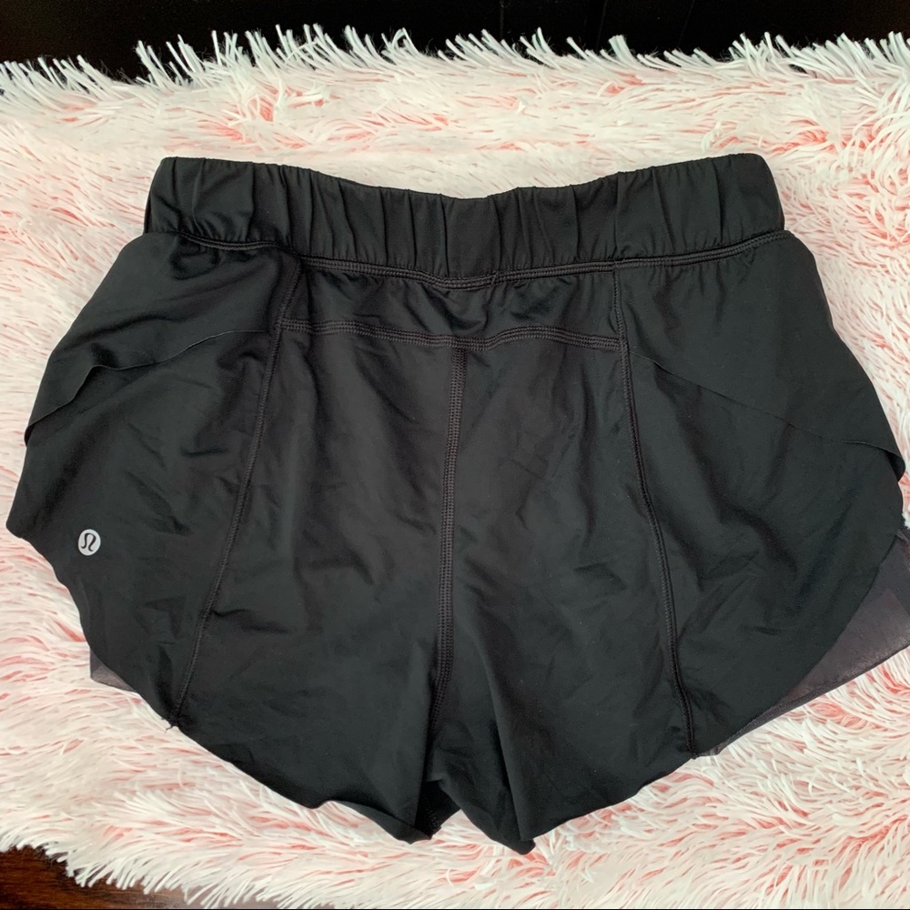 lululemon black shorts with cute mesh detail on sides